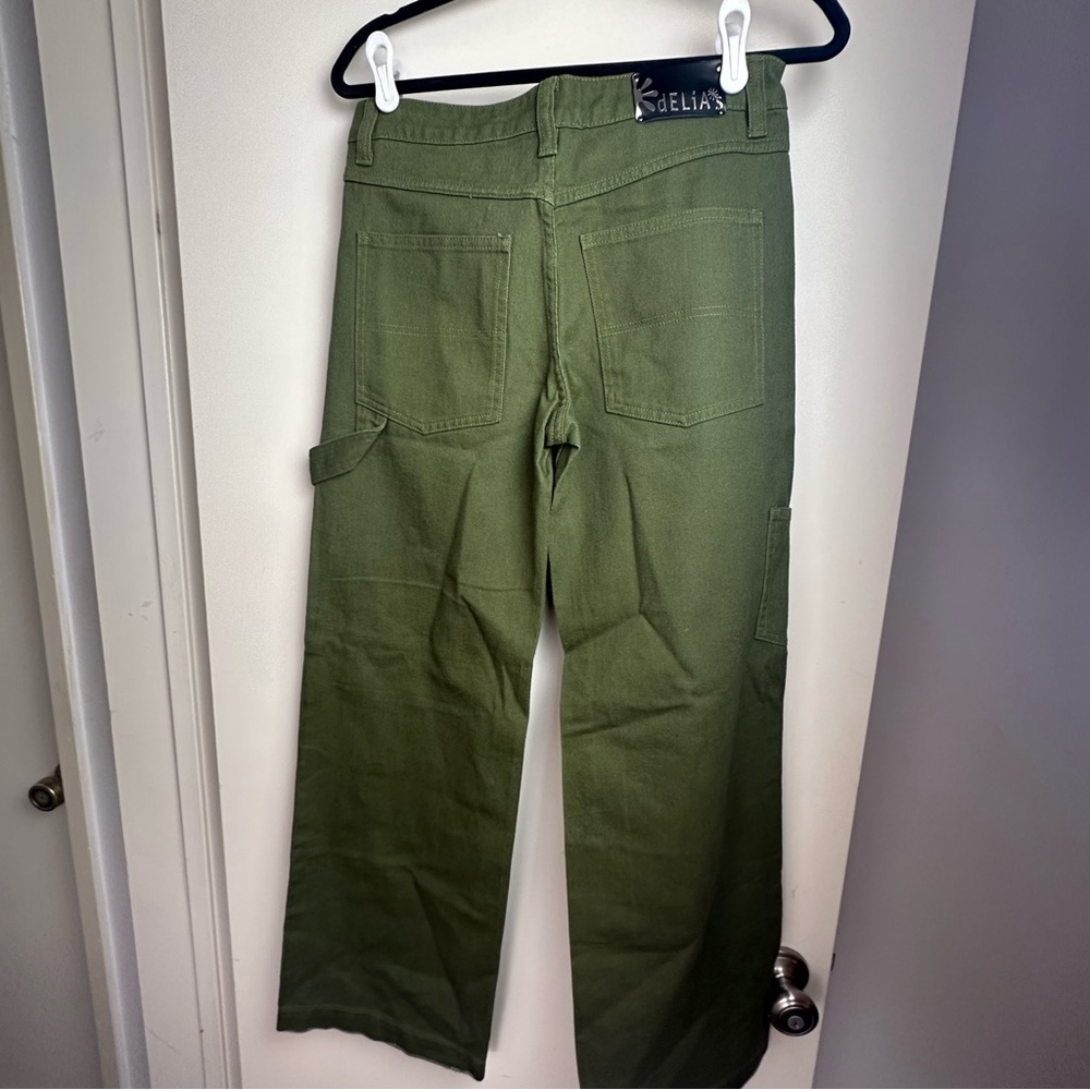 Delia X Dolls Kill Olive Green So Misunderstood Twill Carpenter Pants NWT Size S